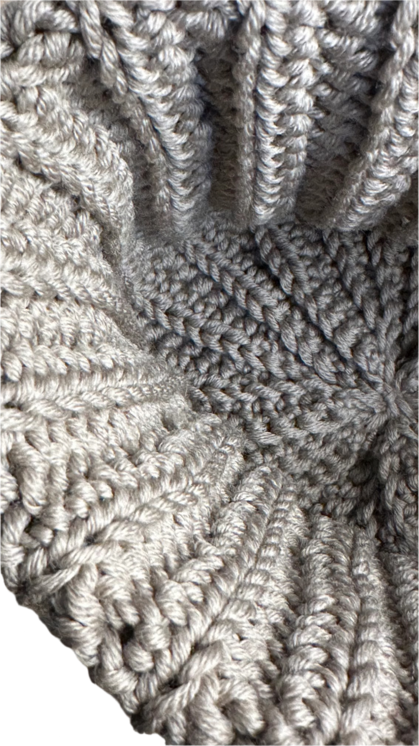 Beige handmade crochet winter hat made with lana merino 100%