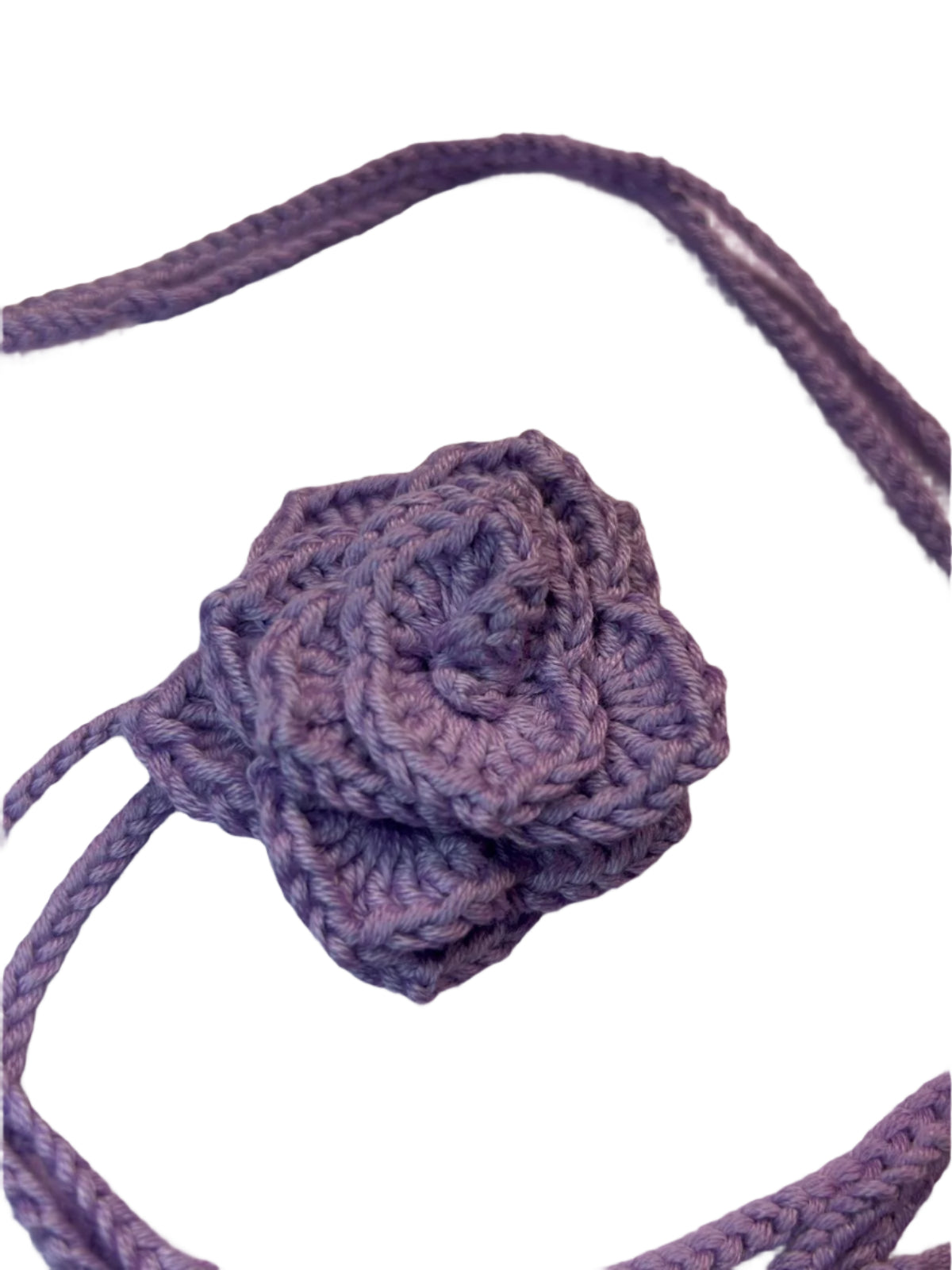 Choker collana rosa fatto a mano all'uncinetto