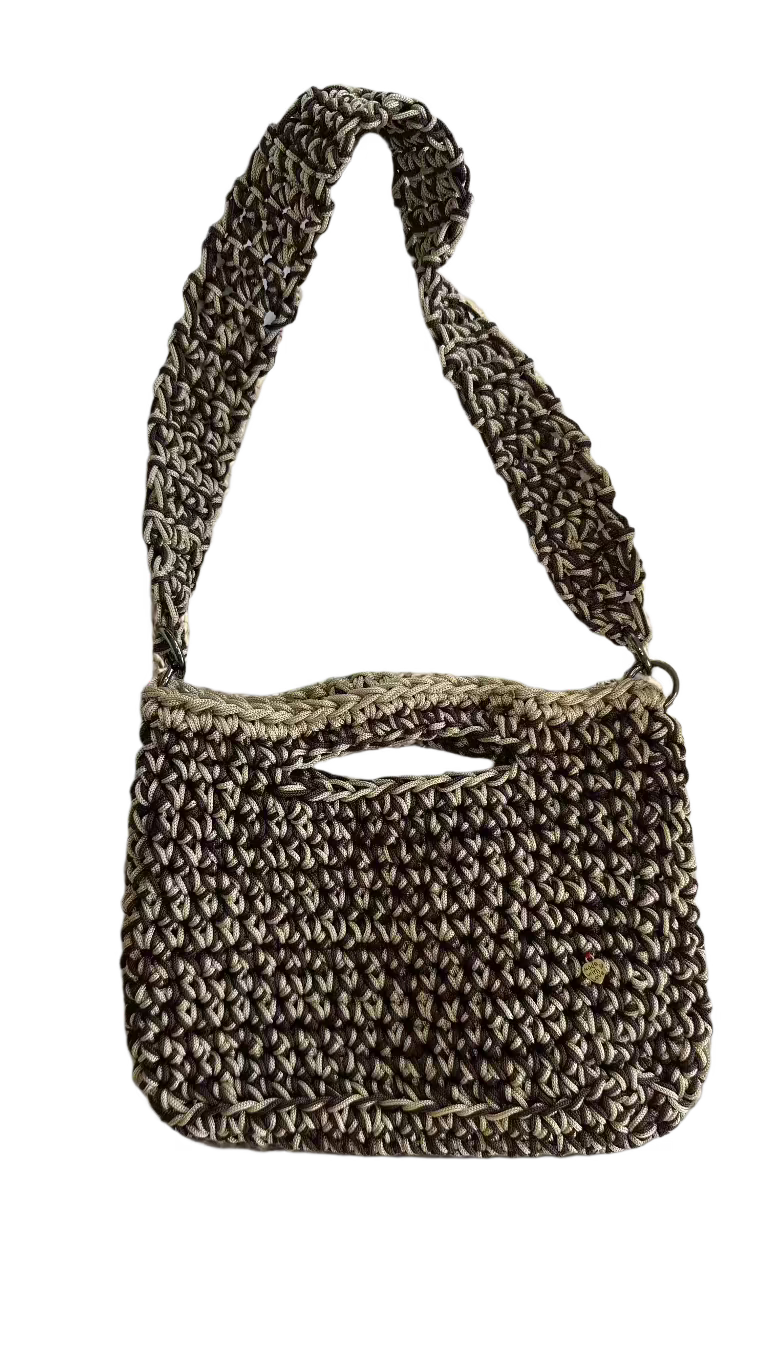 handmade crochet bag beige&cream