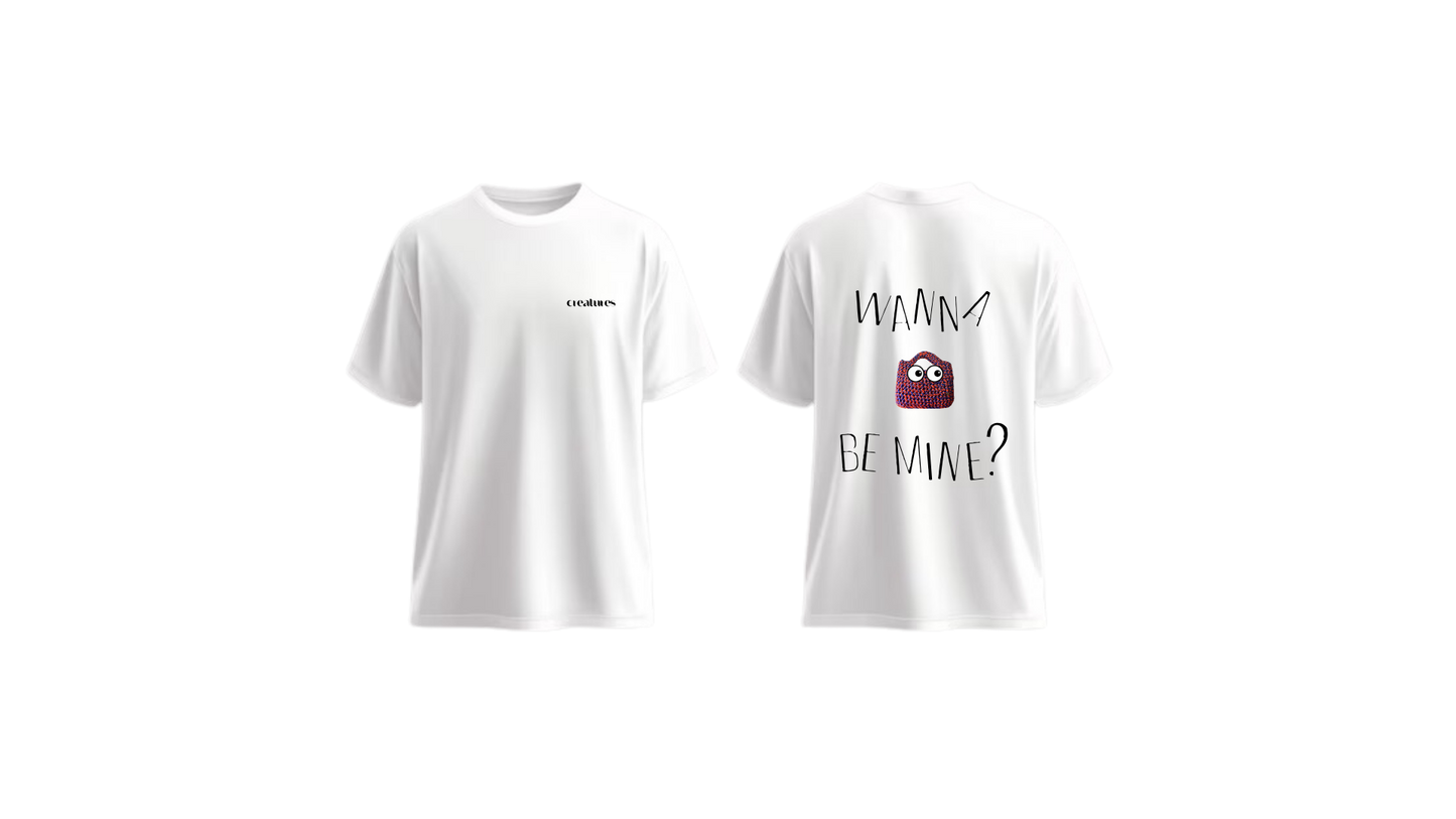 Maglietta creatures total white Wanna Be Mine mockup