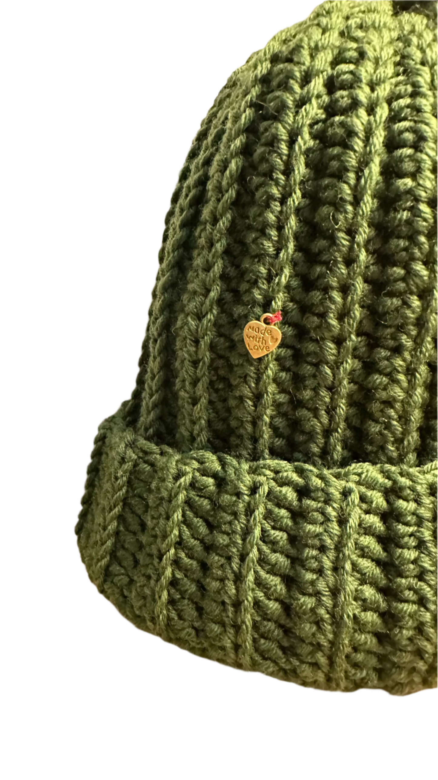 handmade crochet winter hat verdone total lana merino