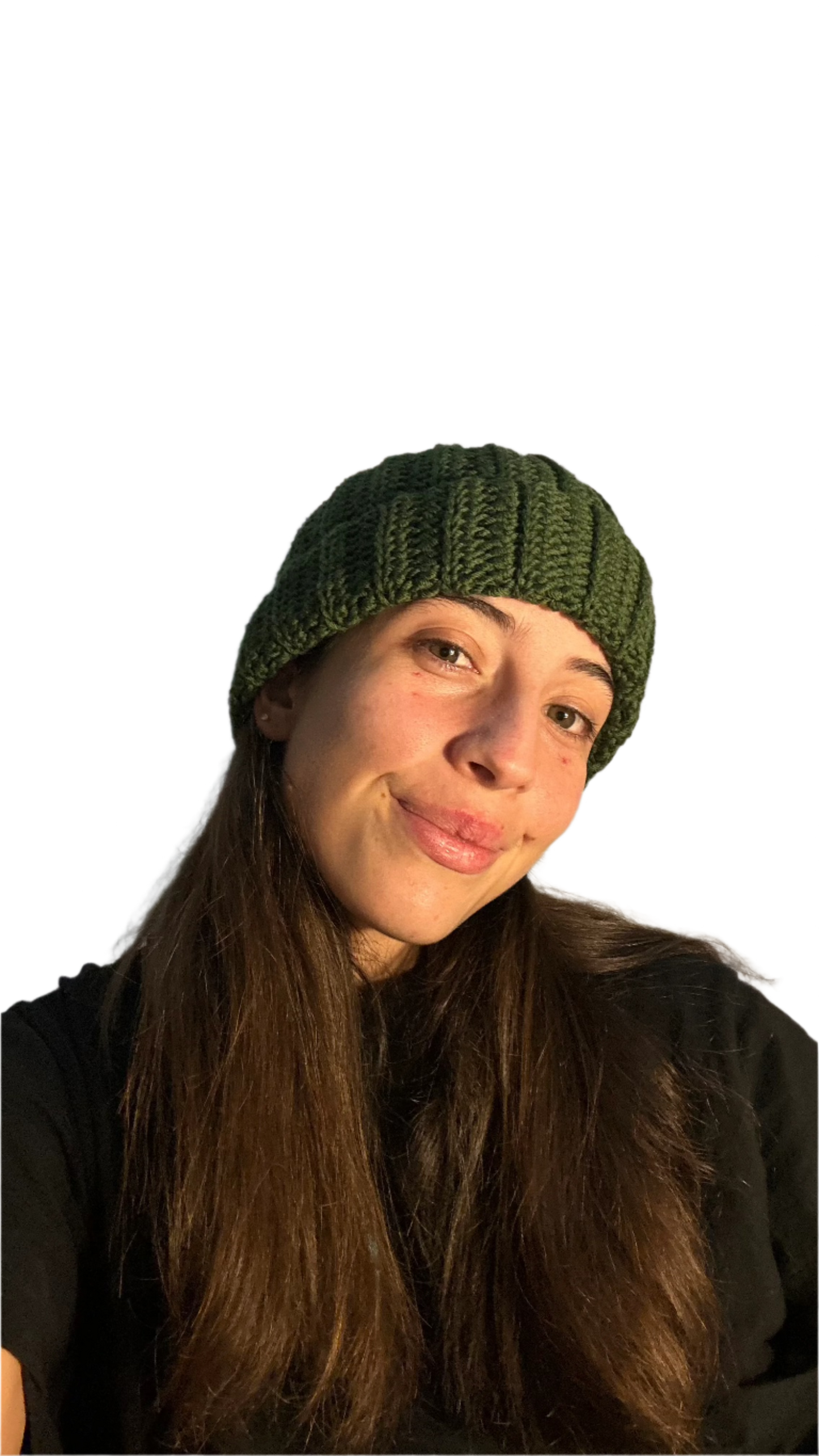 handmade crochet winter hat worm soft lana merino verdone