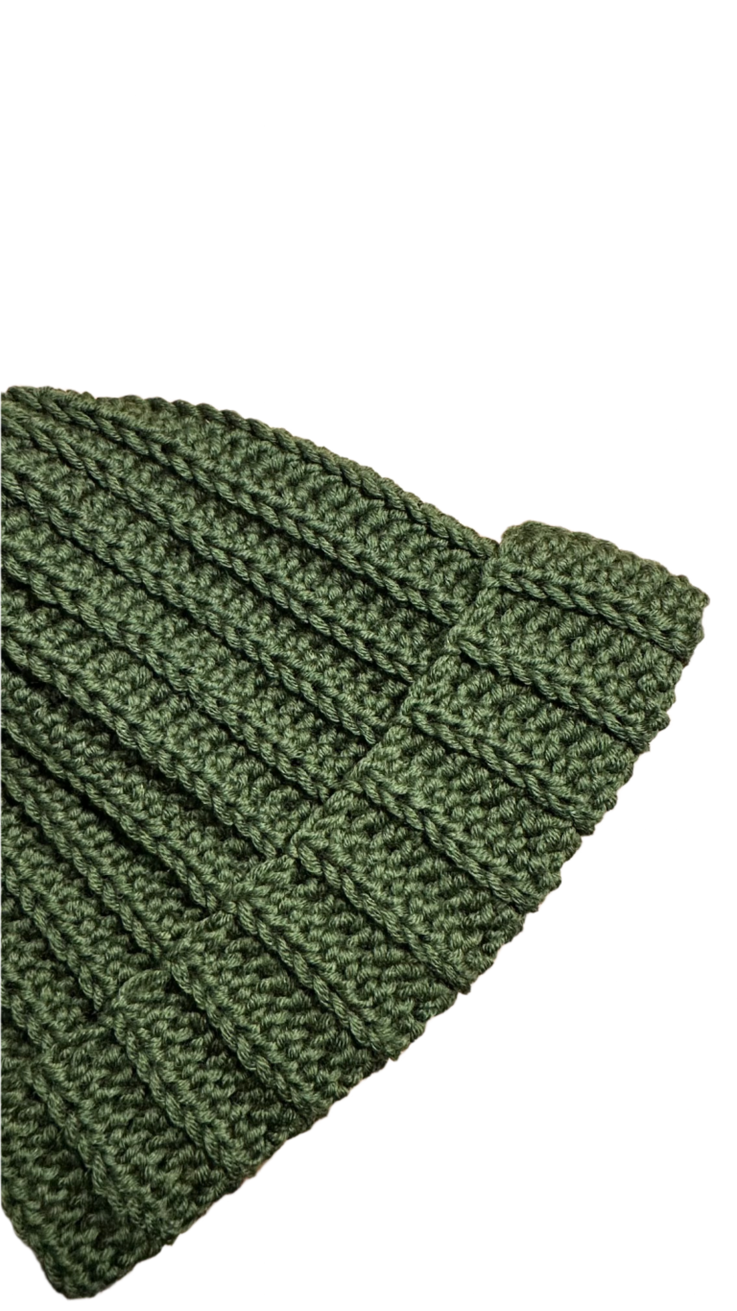 handmade crochet winter hat verdone 100% lana merino