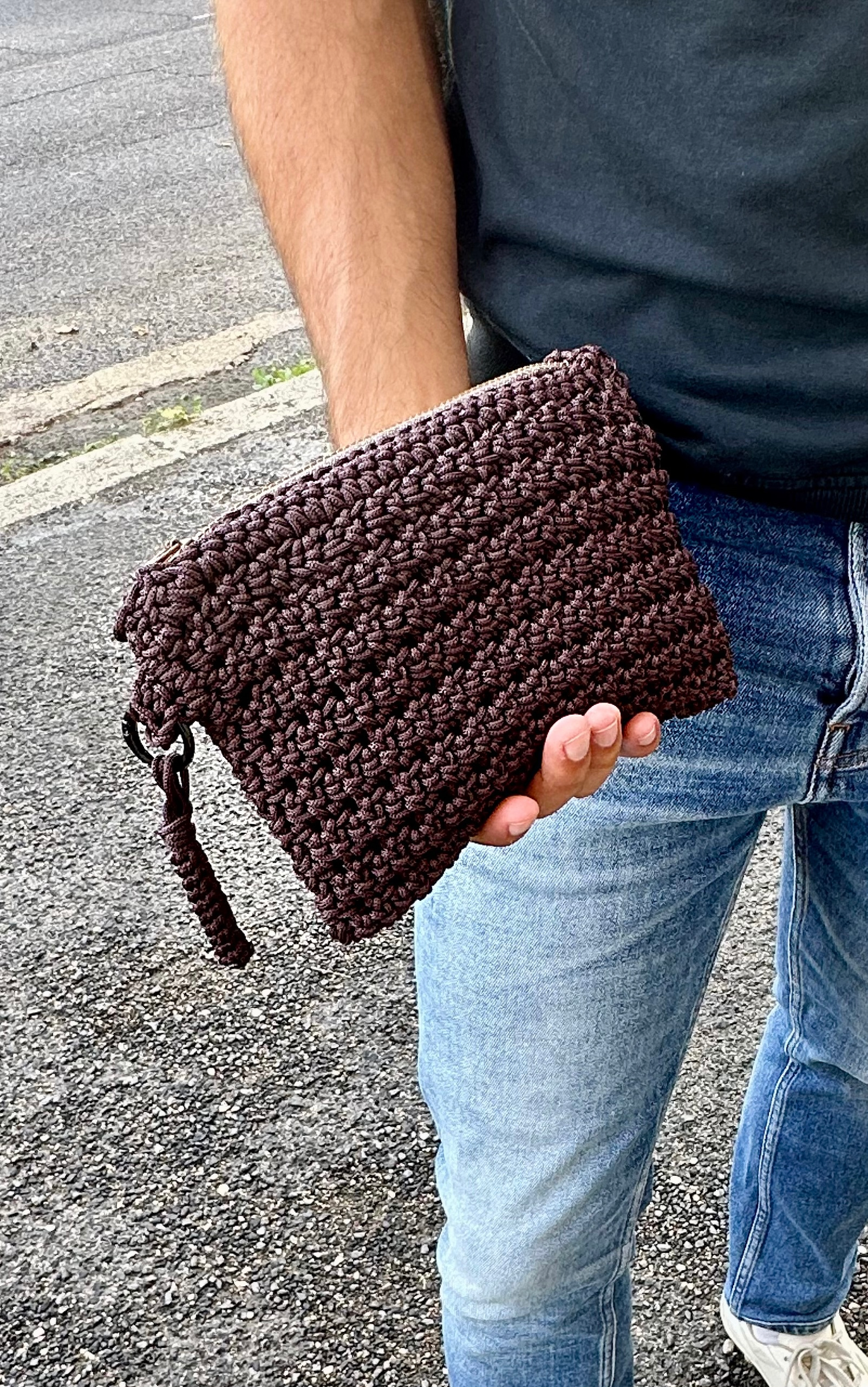 pochette all'uncinetto unisex