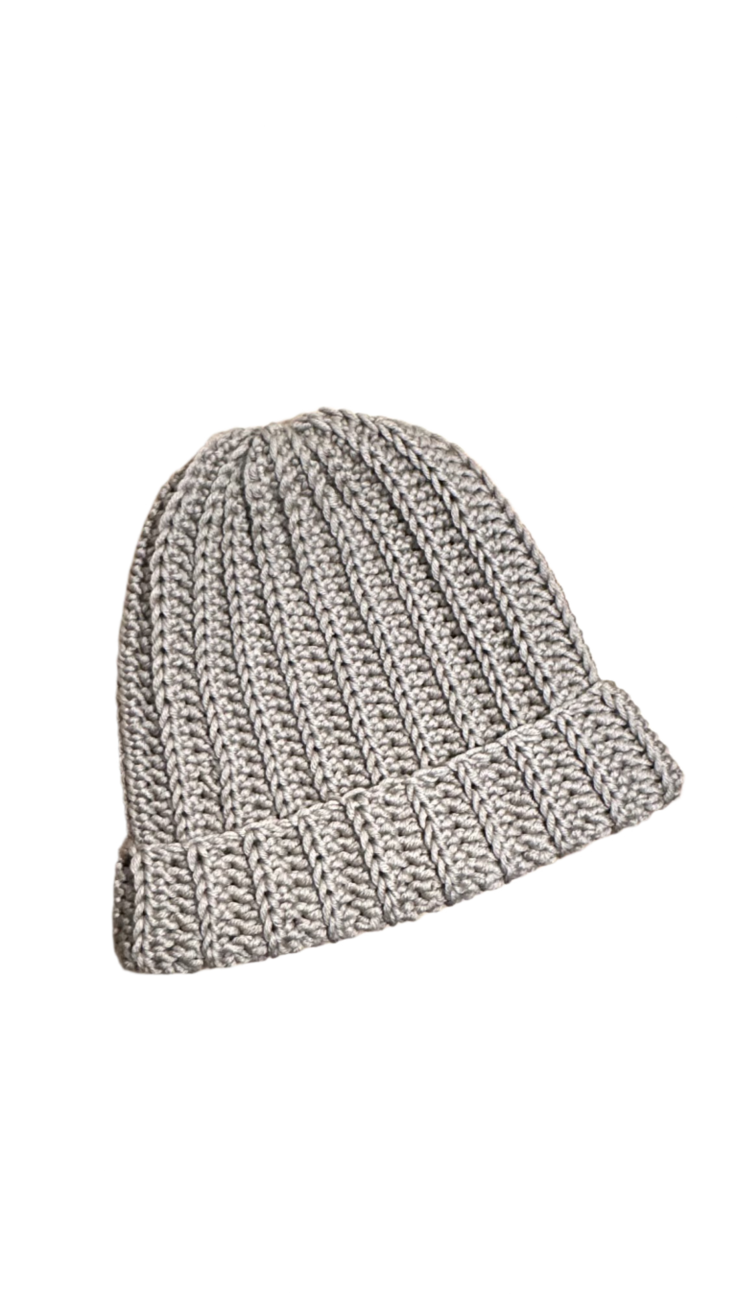 Beige handmade crochet winter hat made with lana merino 100% 