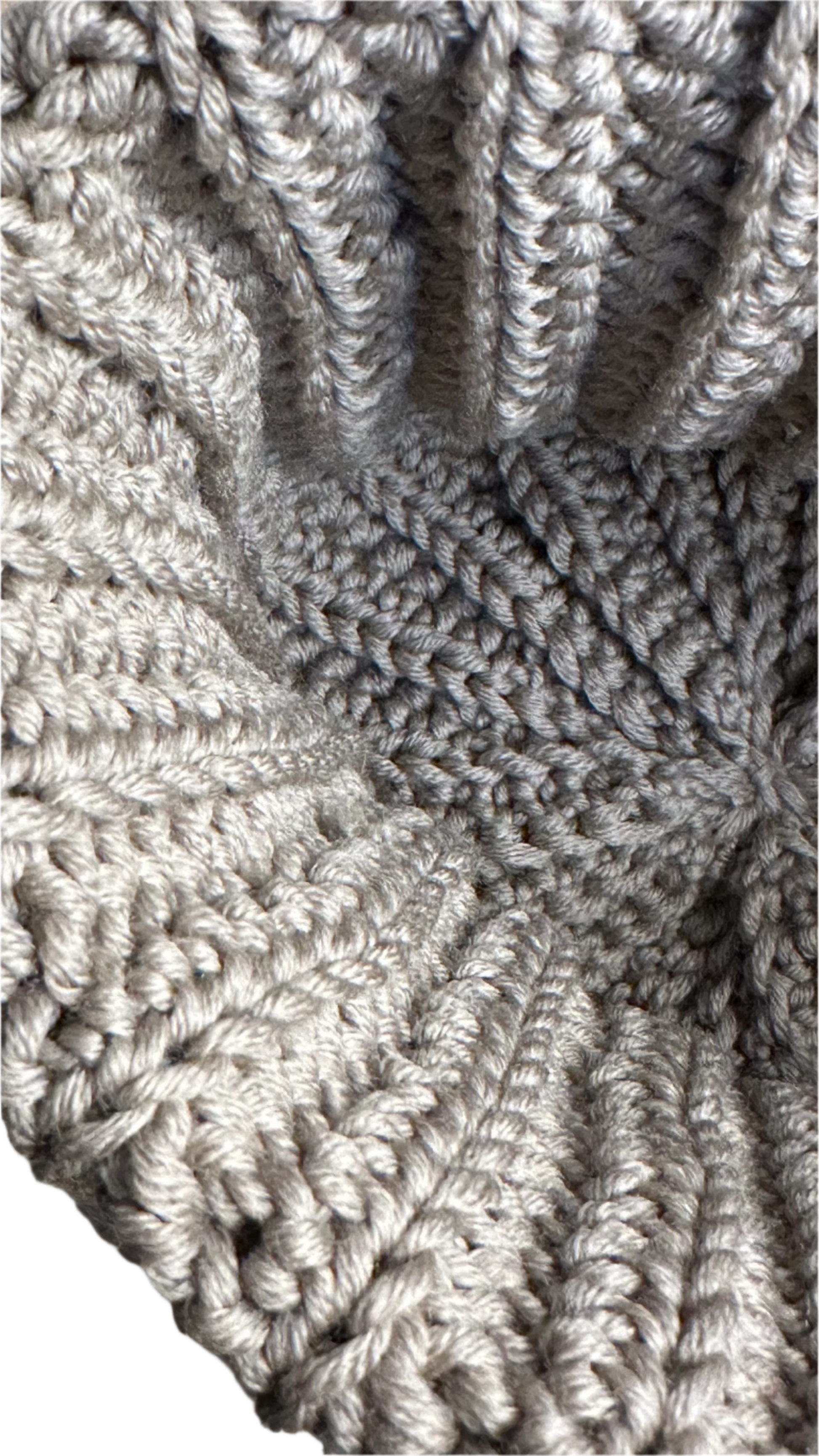 Beige handmade crochet winter hat made with lana merino 100% 