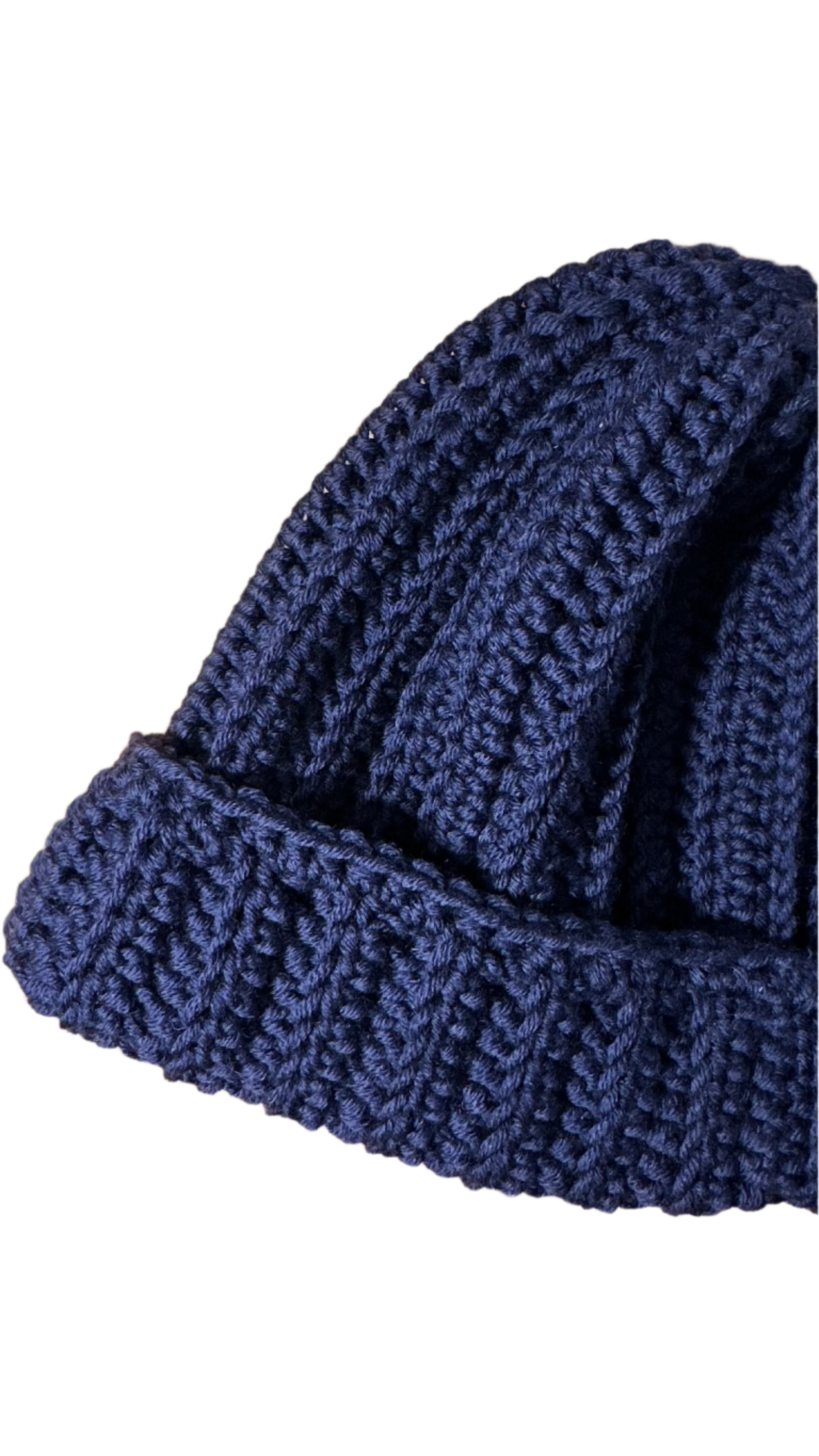 Blu Navy handmade crochet winter hat made with lana merino 100% 