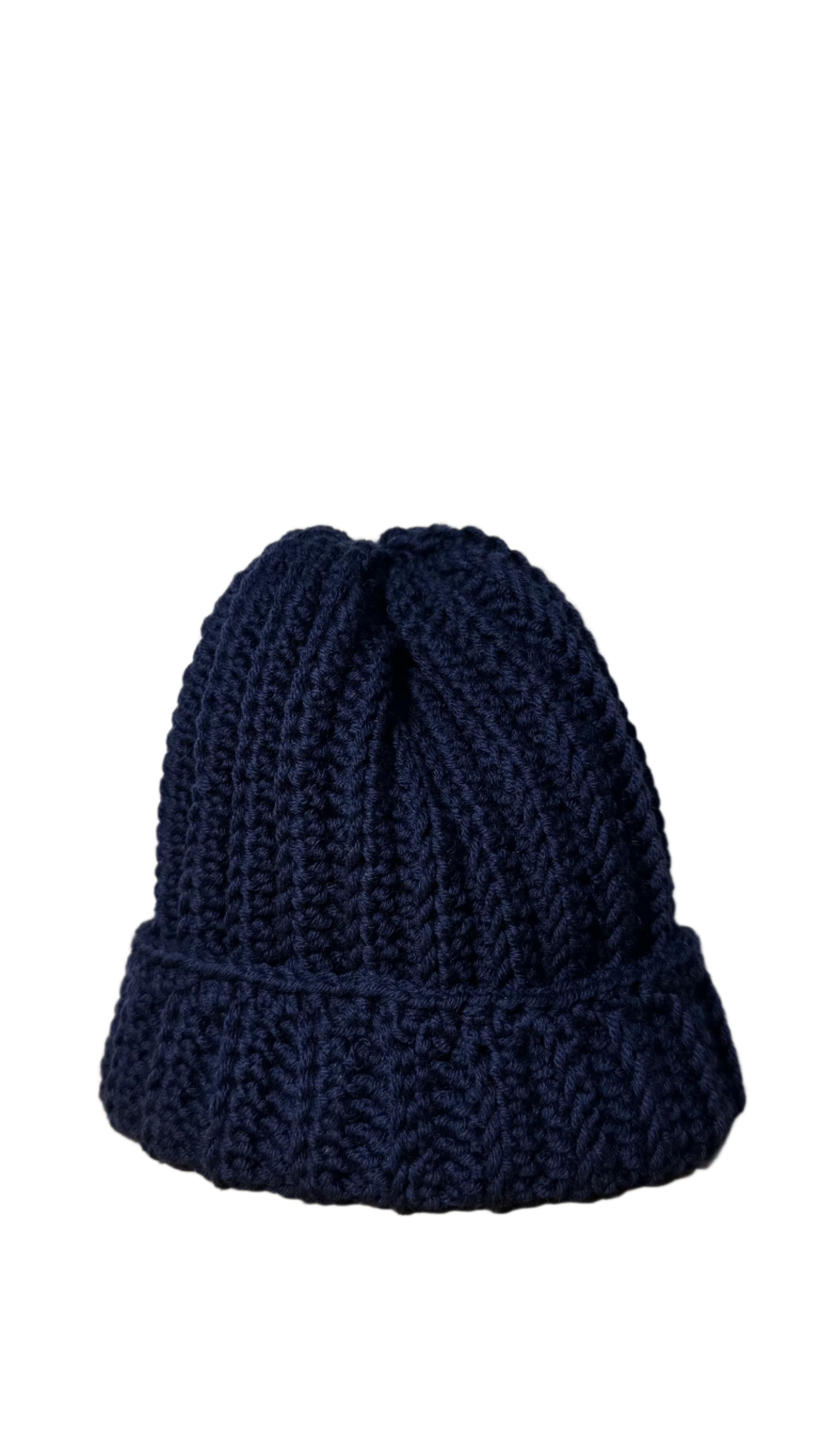Blu Navy handmade crochet winter hat made with lana merino 100% 